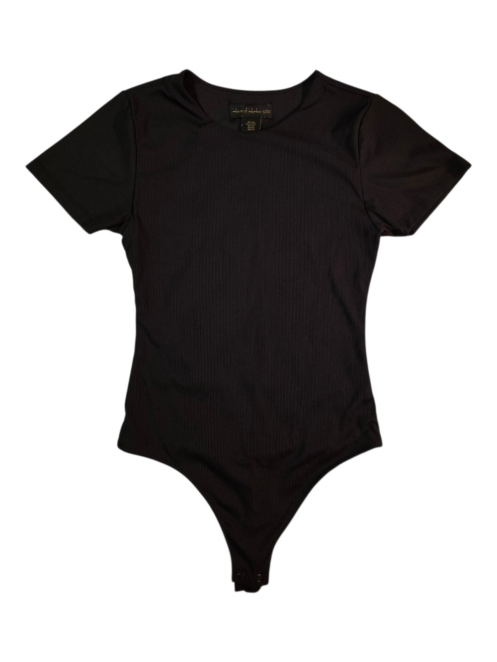 House of Harlow 1960 Black Ribbed Short Sleeve Bodysuit / XS